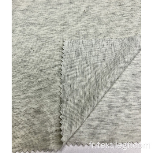 Tissu à tricoter côtelé gris CVC 1 × 1